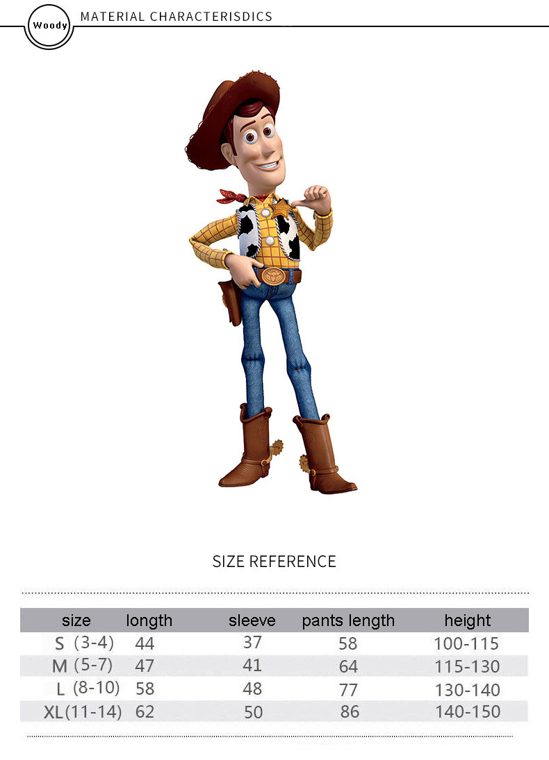PERFORMANCE Children's Cowboy Costume Toy Story Cosplay Costume for Stage Dancerwear