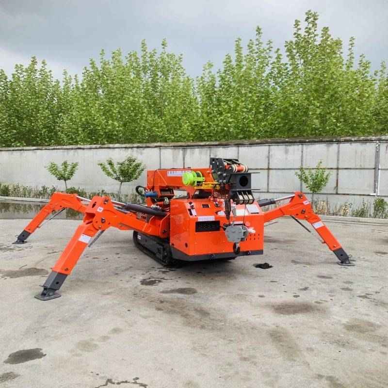 3 Ton 5 Ton 8 Ton Double Power Spider Crawler Crane With Fly Jib