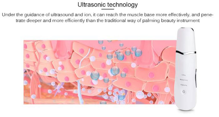 OEM Ultrasonic Skin Scrubber Skin Peeling Ultrasonic Face Pore Cleaner