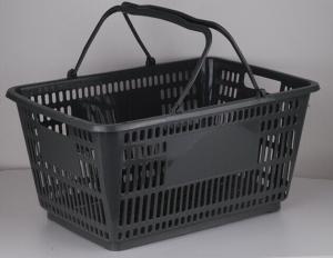 China Plastic Hand Shopping Basket , Supermarket Storage Basket With 2 Handles wholesale