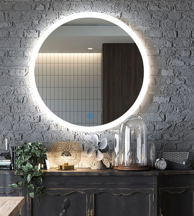 Rough Edge Decorative/Aluminium/Silver LED Mirror Glass For Bathroom