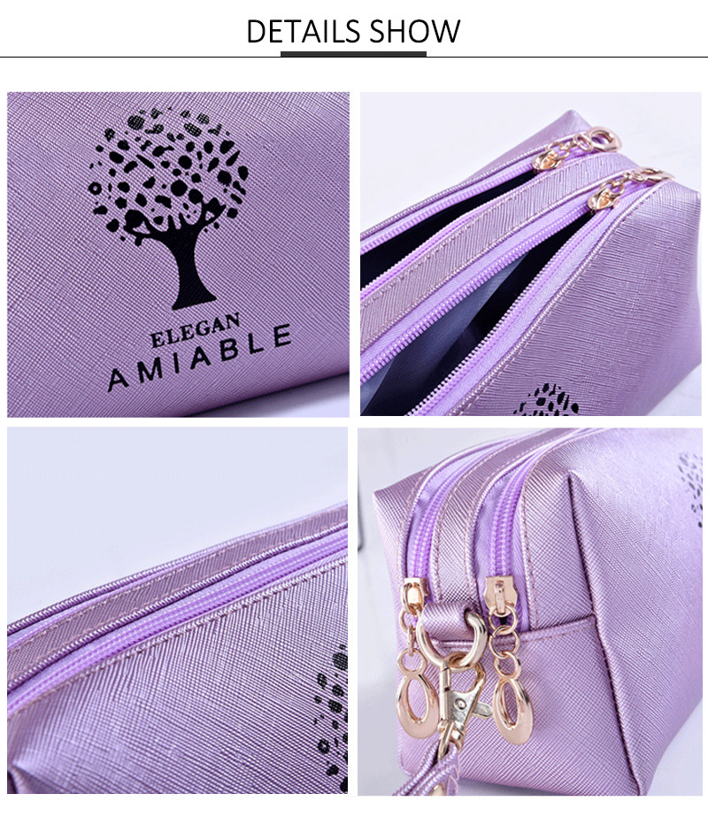 Roomy Women'S Digital Printing PU Cosmetic Bag