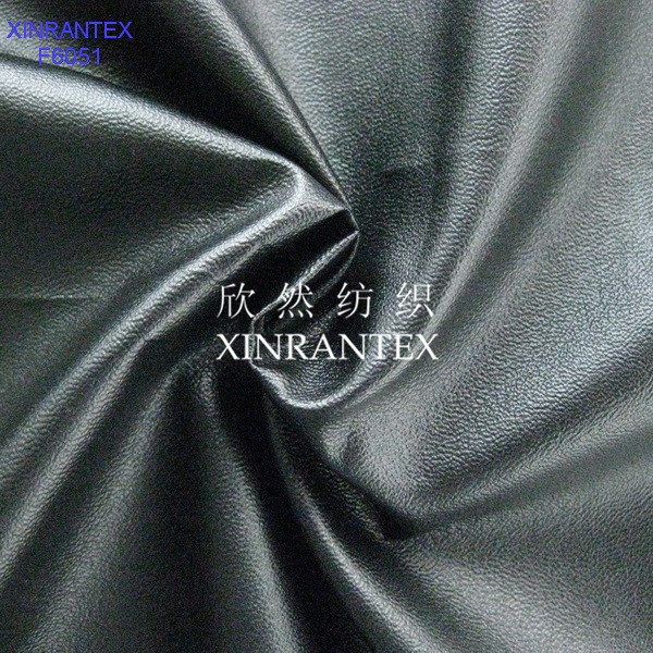 F6051 fake leather fabric 100% polyester micro fibre suede pu lamilation finish
