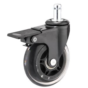 China Lock Universal Wheel Silent Office Chair Caster PU Wheel Caster 2.5 Inch wholesale
