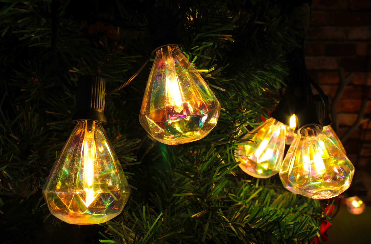 Festoon Length Selectable 2700K Warm White Outdoor LED Christmas Light IP65 Waterproof Holiday String Light E12 Hanging Sockets