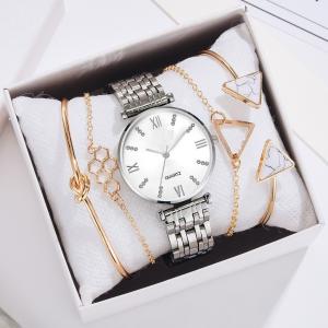China OEM 31MM Ladies Watch Gift Set 3BAR Jewelry Diamond Dial Watch Set Japan Movt wholesale