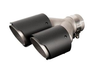China Anti UV 60mm Inlet 76mm Outlet Dual Muffler Tips wholesale