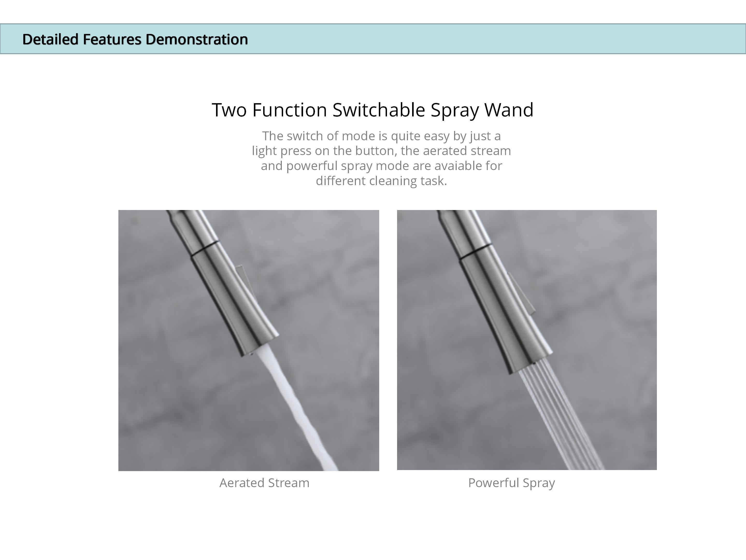 Brushed Nickel Kitchen Water Faucets IPX5 Fold Down Kitchen Tap