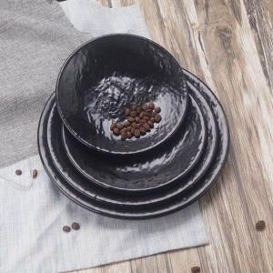 China Imitation Porcelain Black Melamine Soup Bowl Stylish And Functional wholesale