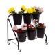 Black Flower Pot Two Tier Flower Display Rack Decoration 6 Bucket Tiered Floral