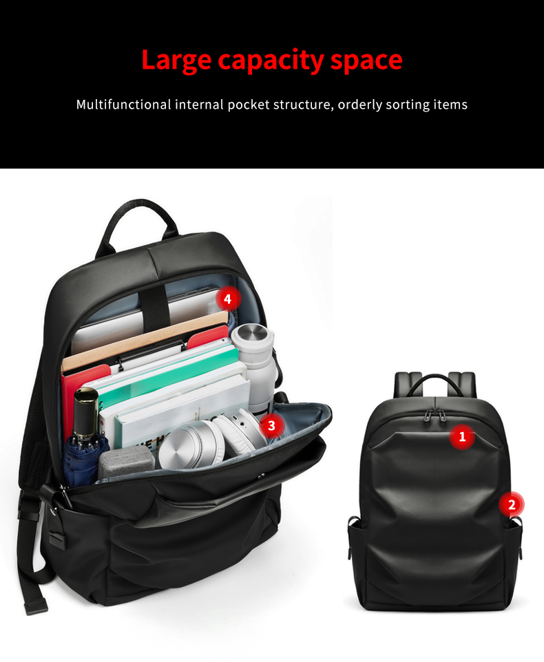New fashion lightweight back pack college commute waterproof school bags men travel laptop backpack