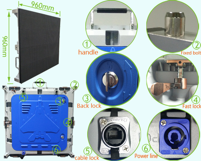 P4 Indoor Led Display Video Wall Rental With 64 * 32 Module Resolution