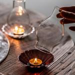 Custom Logo Clear Borosilicate Glass Candlestick