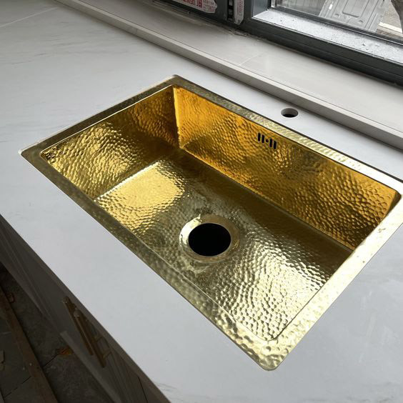 201 304 316 Hand Hammered Texture Brass Color hammered stainless steel sink Metal Sheet