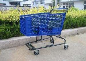 China Heavy Duty Metal Shopping Trolley Folding 4 Wheel Supermarket Shopping Carts wholesale