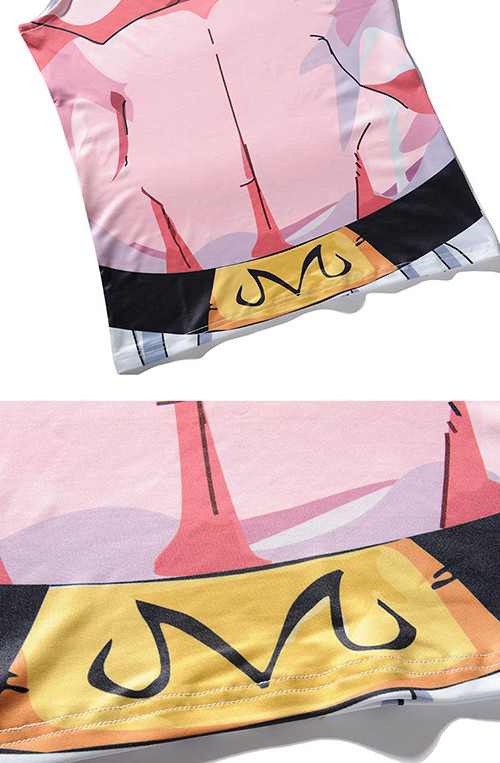 93.2% Polyester Majin Buu Custom Anime T Shirts Sublimation Printing