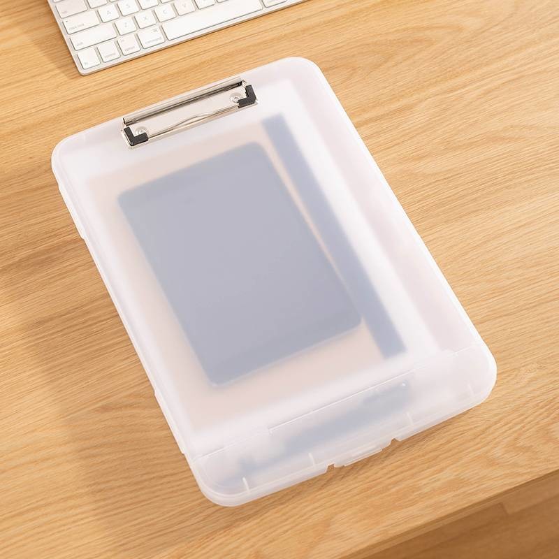 A4 Paper Plastic Storage Clipboard 25x36.6cm Waterproof Fireproof Office Filing Boxes