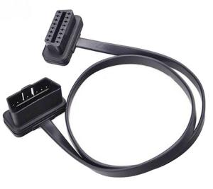 China Double Angle16 Pin Male To Female OBD II Extension flat Cable wholesale