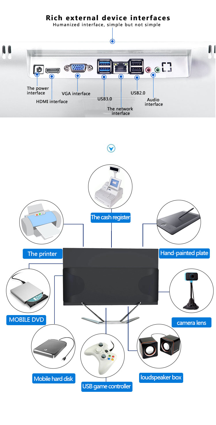 All In One PC I7 I5 I3 Desktop Computer 21.5inch 23.6inch 8G 16G RAM 256G 512G SSD