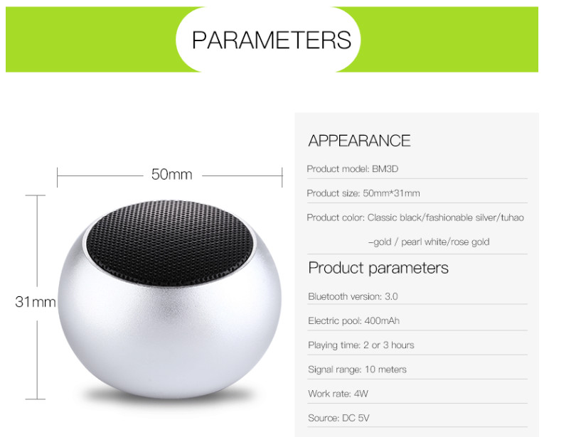 BM3D wireless Bluetooth stereo mini Bluetooth speaker series outdoor subwoofer box of cannon