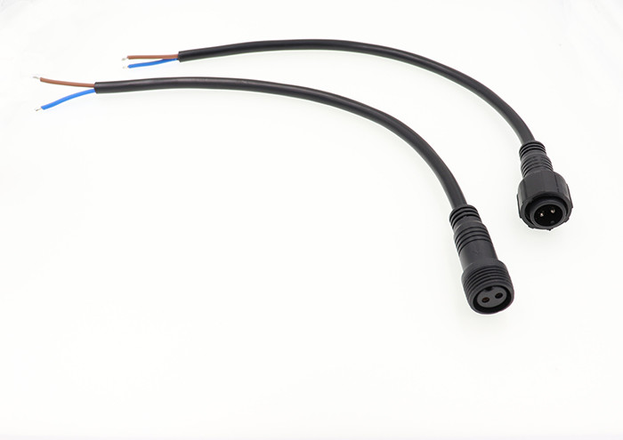 2 core male and female waterproof M15 led connector assembly with cable