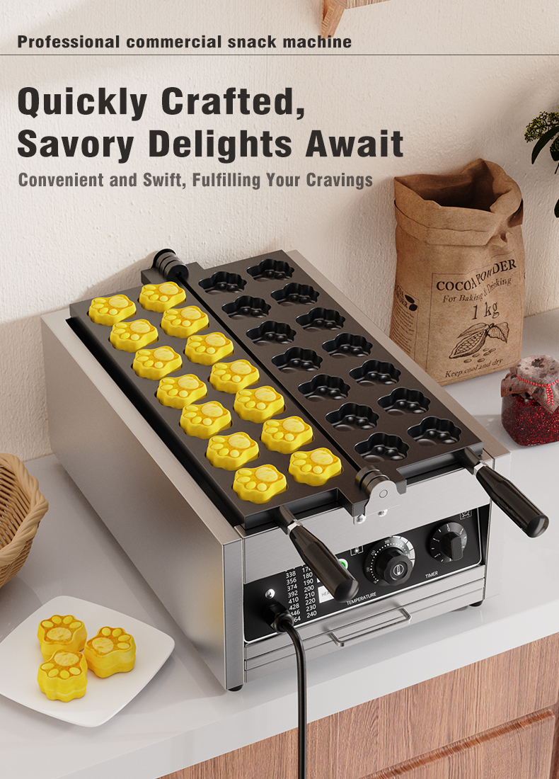 3000W Bear Paw Muffin Baking Machine with Cat Paw Shape Voltage 220v Cartoon Waffle