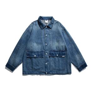 China Manufactuer OEM Oversized Jacket Fade Color Casual Denim Jacket Youth wholesale