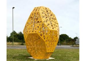 China Huge Yellow Painted Metal Sculpture Stainless Steel Outdoor Public Sculpture wholesale