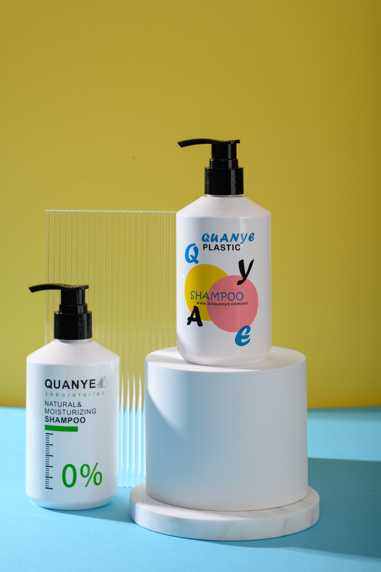 Oblique Shoulder Shape Plastic Shampoo Bottle Personal Care Container 300ml 400ml