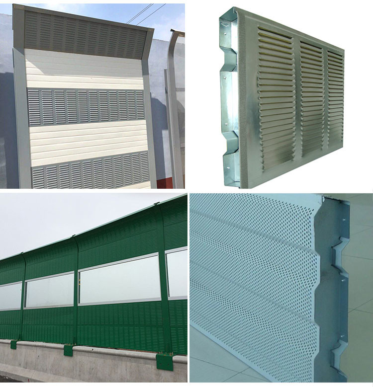 High Stability Metal Noise Panels Wall Sound Proof Barrier Outdoor 2m~4m Roadside Noise Barriers