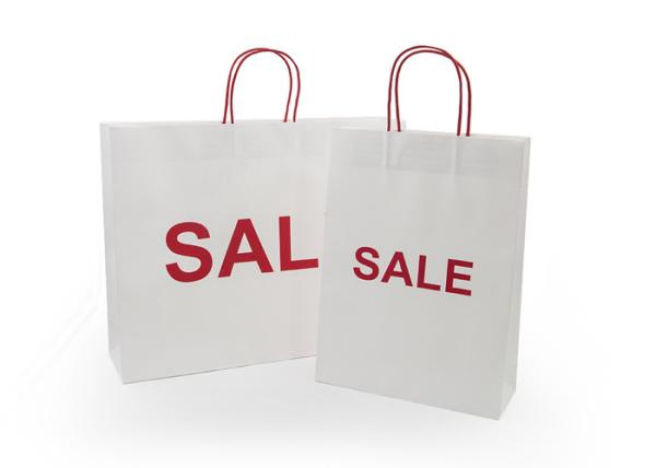 Quality Eco friend white kraft paper bag custom print shopping bag with handles for sale