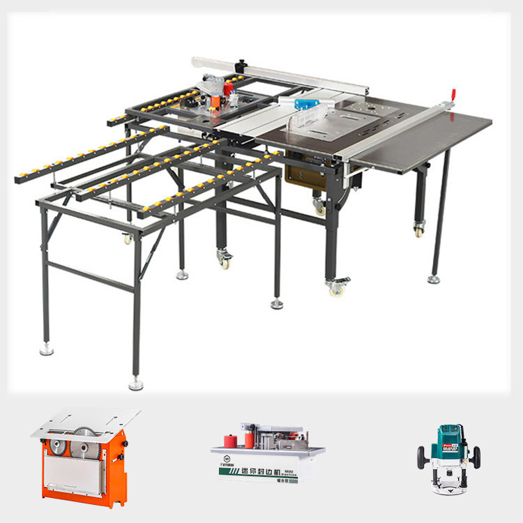 Multifunction Sliding Table Panel Saw With Wood Router For DIY Woodworking
