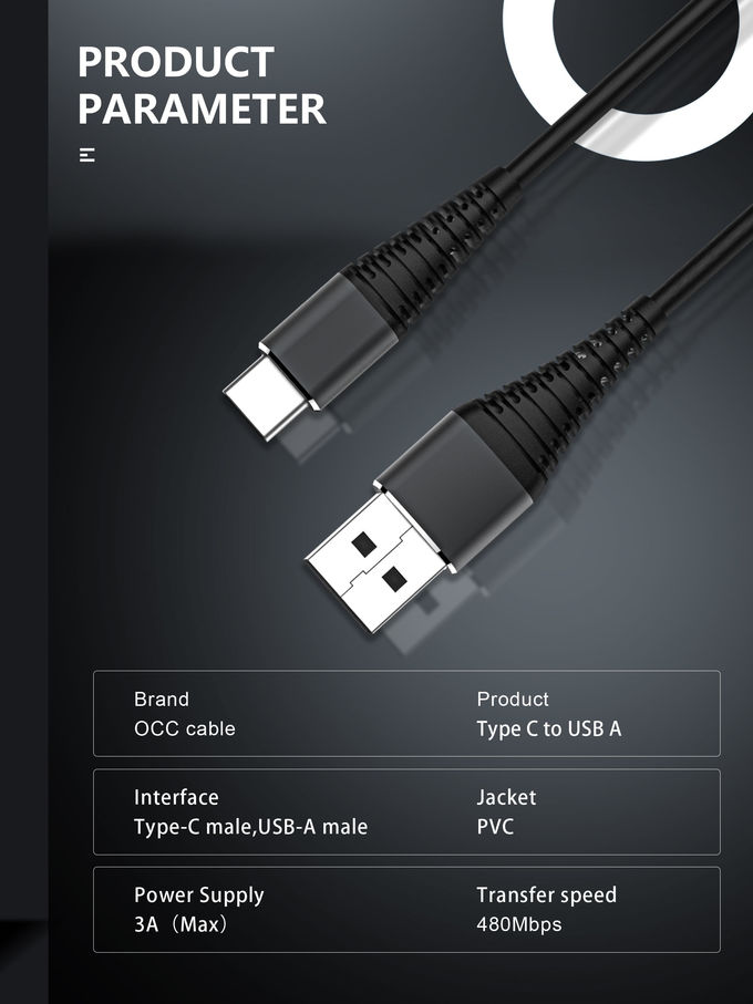 Nylon 3A 3Foot Black 2.0 USB Type C Charging Cable Black Color For LG G5