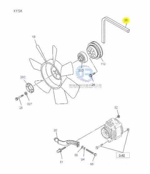 VI8980490330 Fan Belt Set Sk75-8 Earthmoving Spare Parts