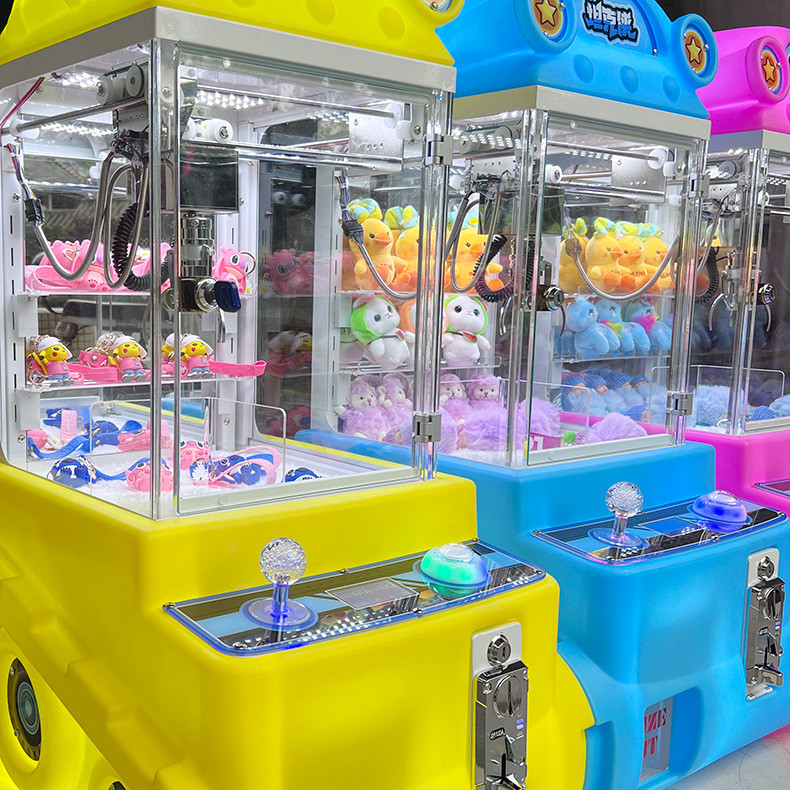 kids adult coin operated mini crane claw game machine toy kits for sale