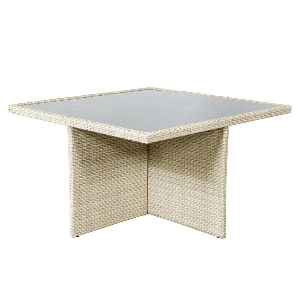 AJUNION PE Rattan Outdoor Dining Furniture Set for 4 Seating Compact Garden Furniture