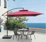 2.5m Double Canopy Umbrella Cantilever Garden Parasols Sun Protection