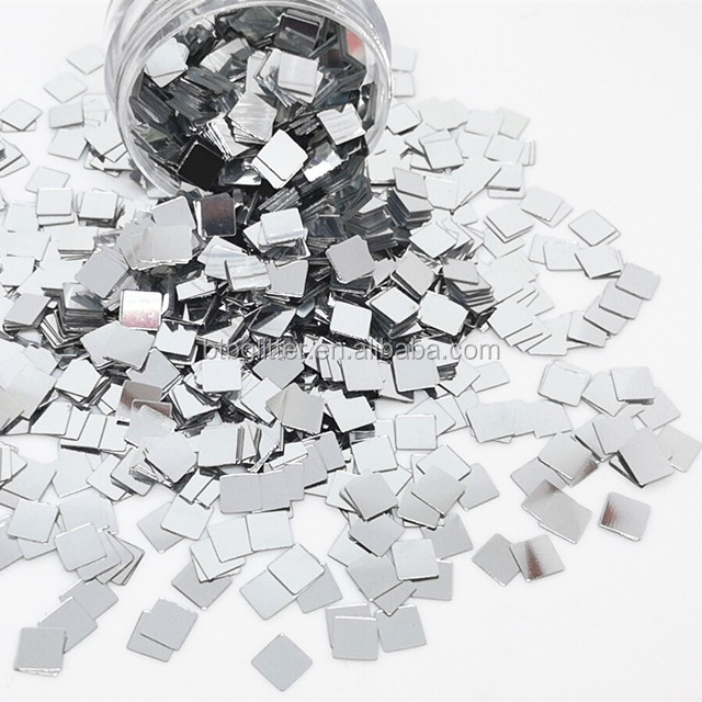 Thousand Choices Offered Mirror Silver Square Sequins Glitter for Fabric PU Nail Art Craft Duffle Bag