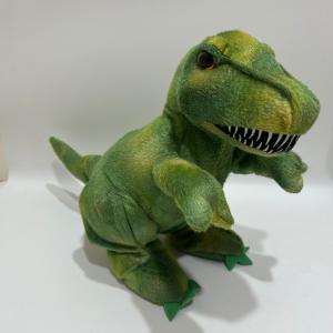 China Roaring and Moving Green Dinosaur Plush Kids Toy Lifelike Animal Intellectual Stuffed Toy wholesale