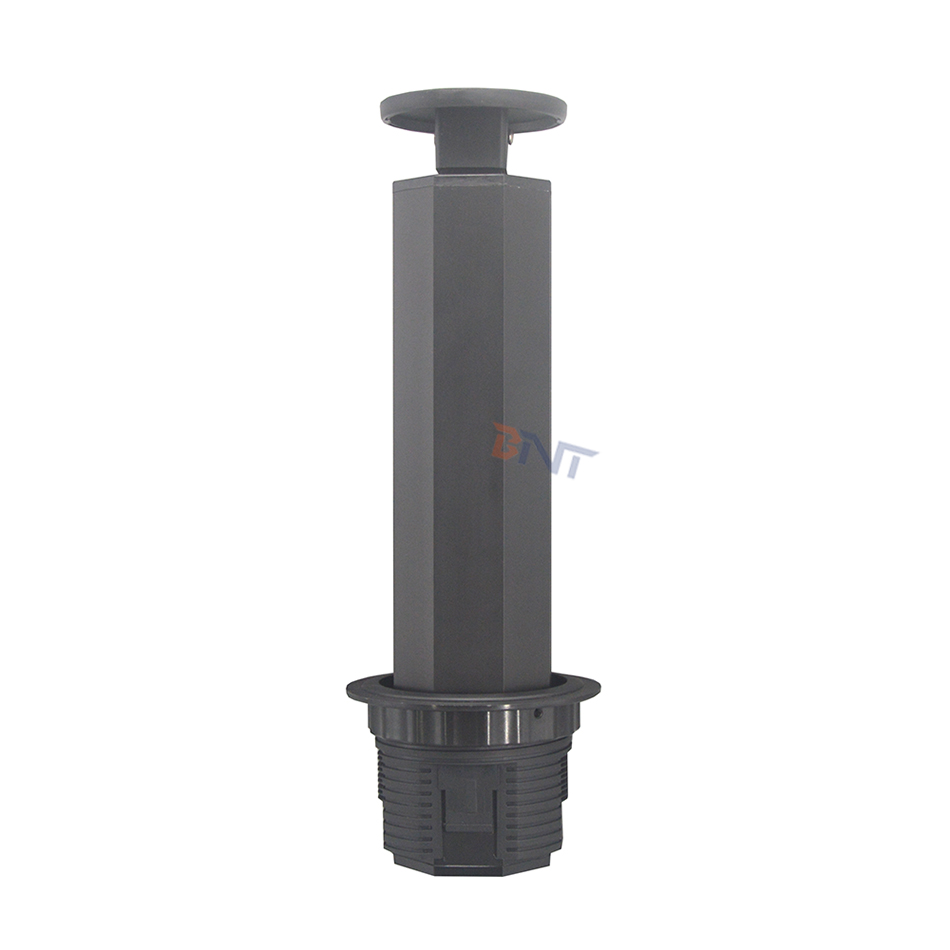 Full black built in worktop pneumatic pop up socket outlet for kitchen