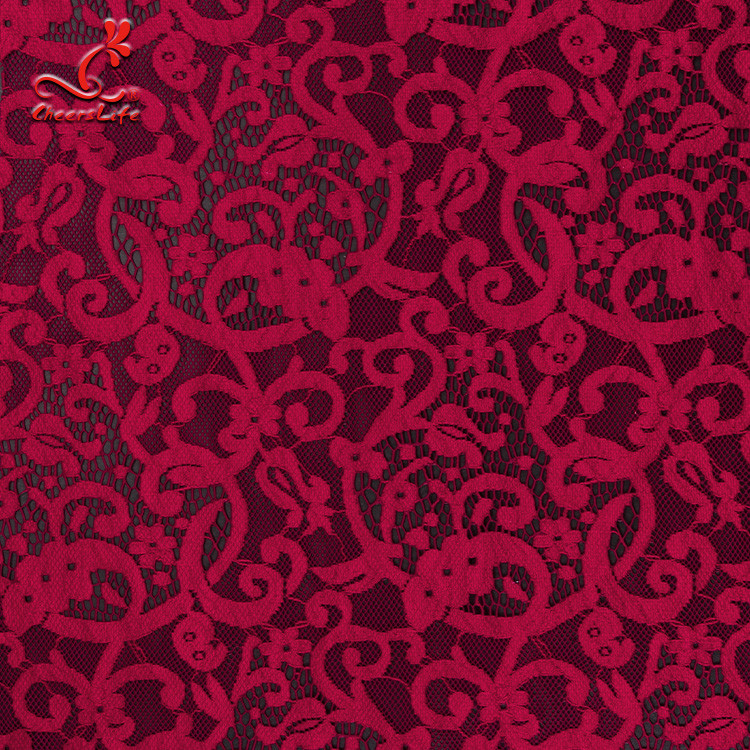 2019 Hot African Lace Fabric High Quality Red Lace Fabric For Garment