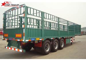 China Q345 Carbon Steel Dropside Tipping Trailer , Roof Opened Drop Side Trailer wholesale
