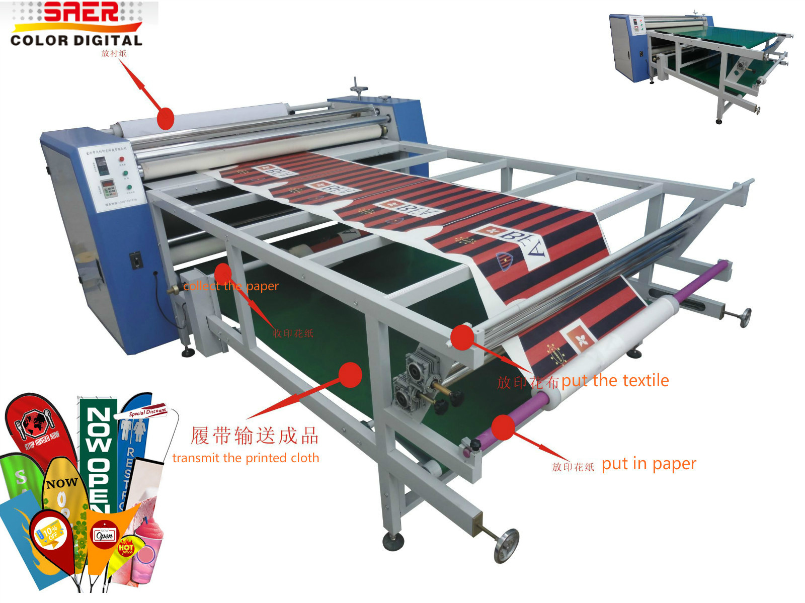 Sublimation Heat Press Rotary Calender Flatbed Printer