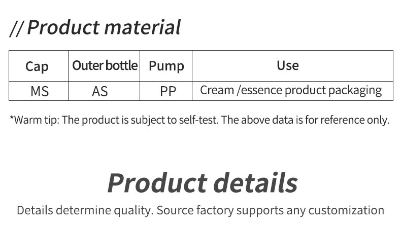 Collar Material PP 15ml 30ml 50ml Luxury Design AS Material Round Shape Lotion Serum Cream Refillable Airless Bottle