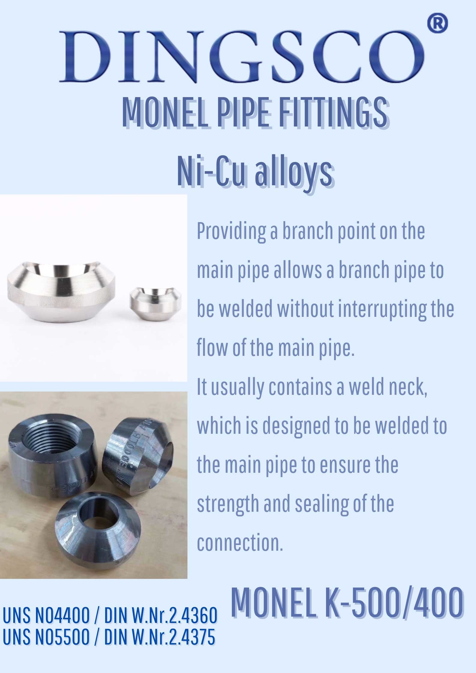 Monel 400/K-500 Weldolet Nickel Alloy Forged Pipe Fittings Socket Weld / Thread