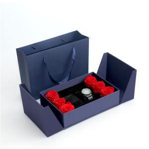 China ODM Logo Magnetic Packaging Cardboard Watch Box Metallic Lamination wholesale