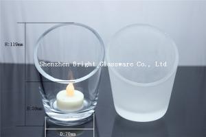 China clear frosted glass candle cup, candle holder wholesale wholesale