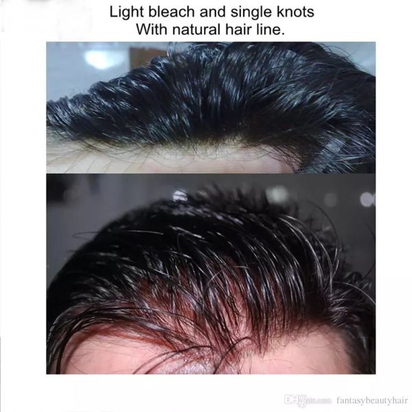 Adhesive Attachment Custom Hair System Lace or PU Base Material