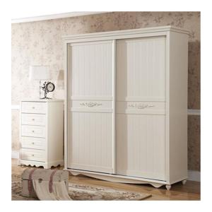China Modern Bedroom Double Sliding Door Wardrobe Storage Cabinet with 2D/3D Availability wholesale