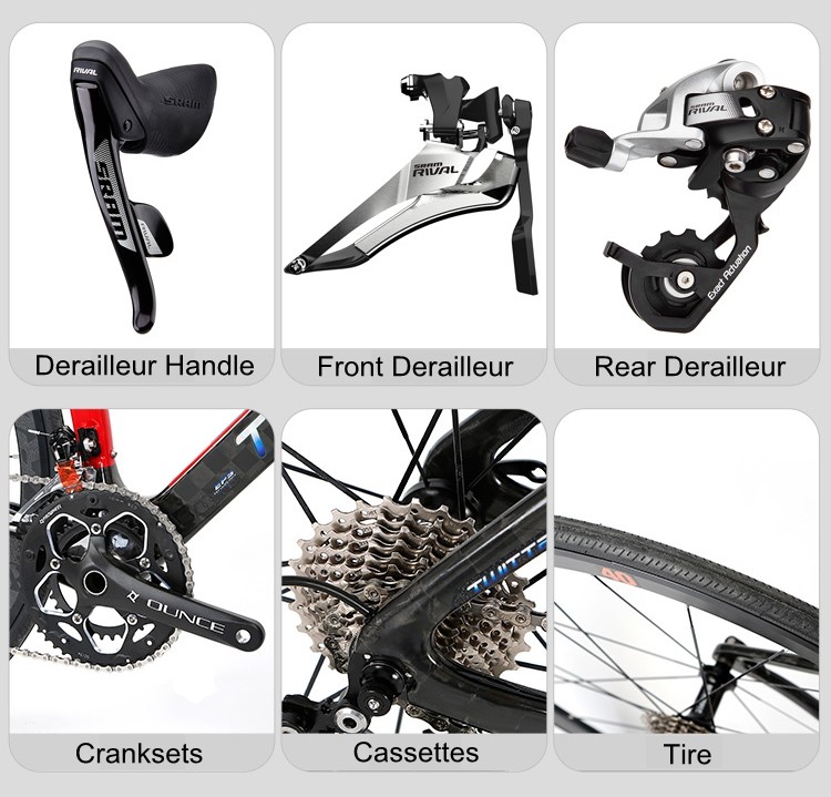 Full Inner Cable Carbon Fiber Road Bike Carbon Integrated Handlebar Carbon Wheels 700c